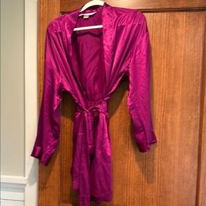 Victoria's Secret Purple Satin Robe Wrap-Style